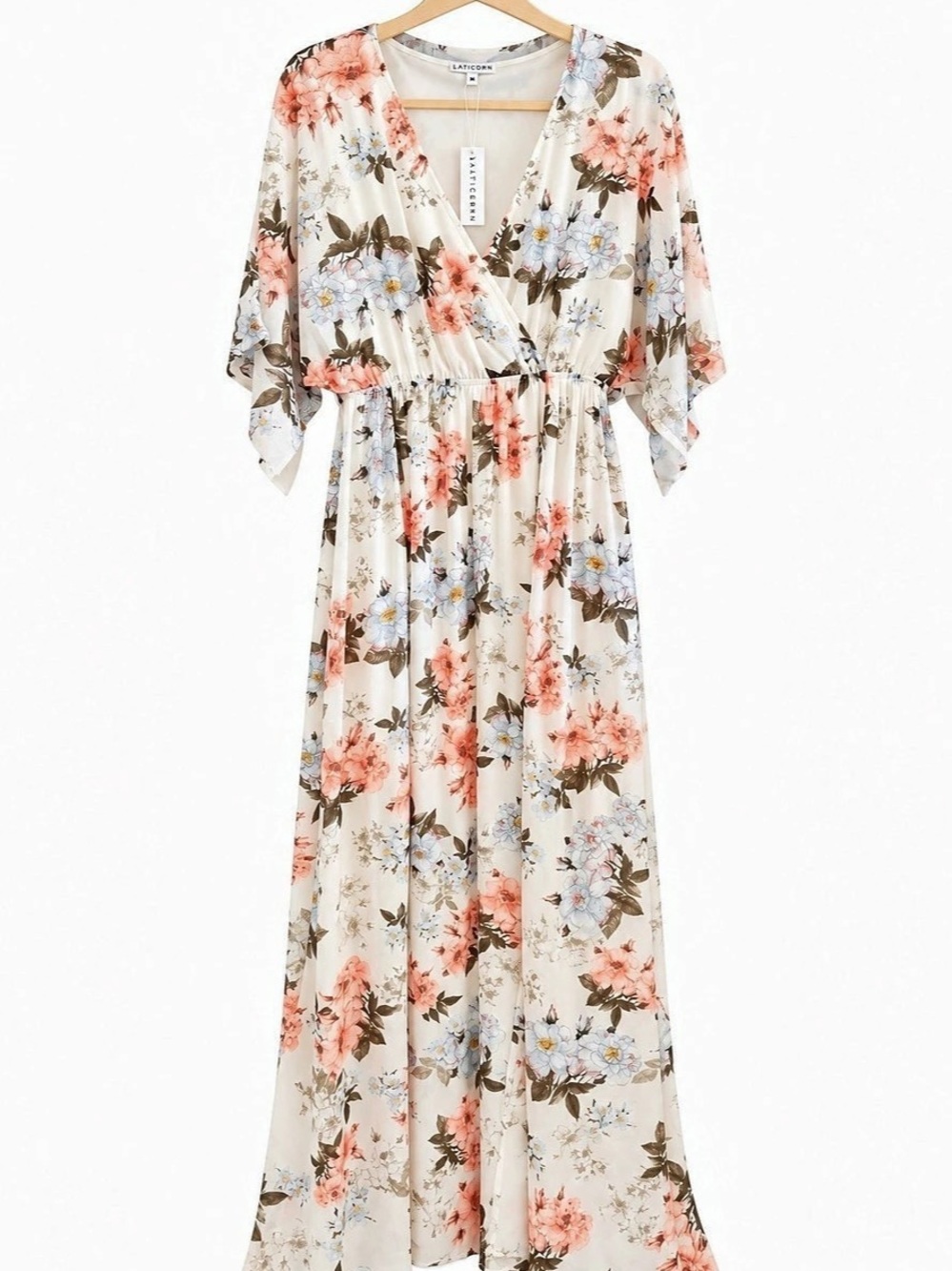 BALTICBORN Floral Maxi Dress in White & Pink Size Medium NWT maternity